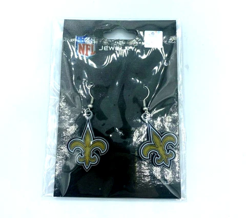 NEW ORLEANS SAINTS NFL TEAM LARGE LOGO DANGLE EARRINGS BY AMINCO FREE SHIPPING Cover