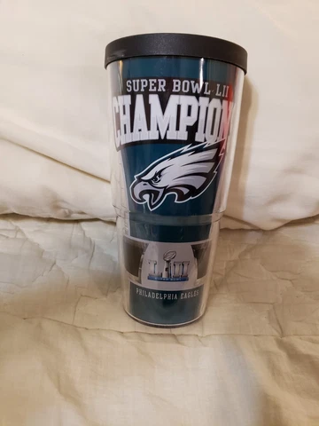 Philadelphia Eagles NFL Super Bowl LII Champions Tervis Tumbler 24oz Cup w/Lid Cover