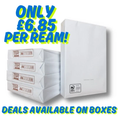 A4 WHITE PAPER PRINTER COPIER SAMPLE UP TO 5 REAMS OF 500 SHEETS  STATIONERY - Image 1 of 3