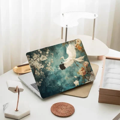 Graceful Crane Flight MacBook Pro Air Case Chinese Art Inspired Design Apple M4 - Image 1 of 4