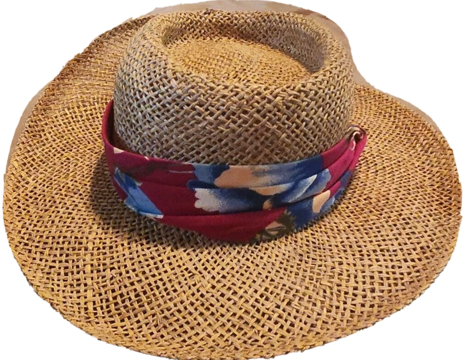 VINTAGE Young An Straw Hat Size Small Unisex Floral Band Western Classical - Image 1 of 4