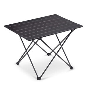 Folding Camping Table Portable Picnic Aluminum Hard Surface w/ Carry Bag