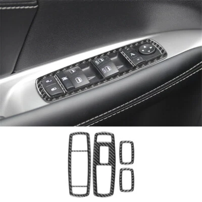 For Dodge Journey 2011-2017 4Pcs Window Switch Button Trim Cover Carbon Fiber Foto 1 de 4