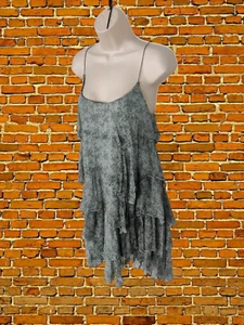 GUESS BLUE DRESS XLARGE VISCOSE WOMENS SPAGHETTI STRAP RARA SKIRT STYLE LAYERED - Picture 1 of 5