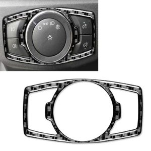 Tapicería del panel de control del interruptor de faros para Ford Mondeo 2013-2019 fibra de carbono negro - Imagen 1 de 8