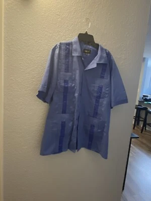 Omega Hombre Cubana Camisa Azul XL Foto 1 de 4