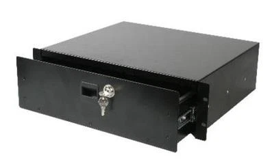 3U 3RU 19" Rack Mount Drawer Steel Locking Storage Drawer Case Stage PA 3 space - Image 1 of 2