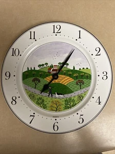 Villeroy & Boch DESIGN NAIF Clock Plate Featuring Hunter and Dog 10.5" - Picture 1 of 5
