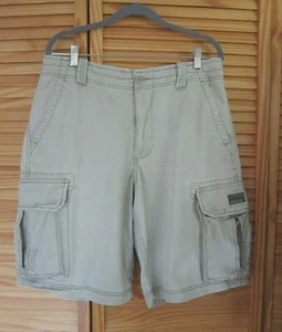 Aeropostale Authentic Cargo Bermuda Shorts Khaki Tan Beige 33 - Picture 1 of 8