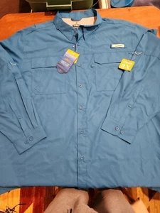 Habit Herring Lake River Shirt Men's 3XL L/S Blue Button Down Shirt NWT. GB9 - Picture 1 of 9