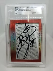 EMMIT SMITH & MARCUS ALLEN Auto #'d 1/1 LEAF 2016 EXECUTIVE COLLECTION HOF RBs - Picture 1 of 2