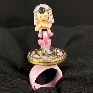 Vintage 1992 Polly Pocket Rose Princess Ring Yasmin Light Pink Rare Variation - Picture 1 of 11