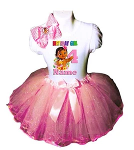 Moana Birthday party tutu Dress 4th Birthday Party Outfit Personalized Tutu Pink - Picture 1 of 3
