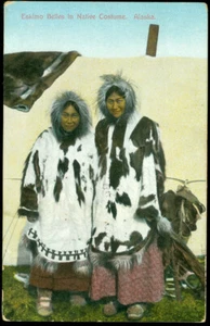 ESKIMO BELLES IN COSTUME, ALASKA POSTCARD - Picture 1 of 1