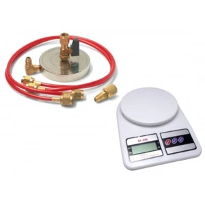 SUPPORTO PIATTELLO 1/4" e 5/16" BOMBOLA GAS REFRIGERANTE + BILANCIA R410a R134a - Foto 1 di 3