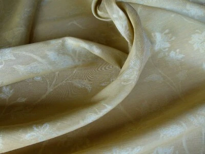 Por yarda Scalamandre SERENO Semi Transparente SEDA GW CHAMPAGNE seda lino MSRP168USD/Y Foto 1 de 4