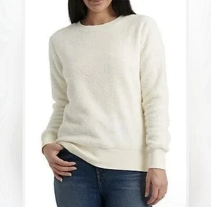 Lucky Brand Women’s Fleece Sweatshirt Cream Size Small - Picture 1 of 8