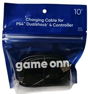 Cavo di ricarica ONN 10 piedi per controller PS4 Dualshock 4 sigillato nuovo - Foto 1 di 2