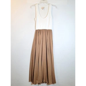 Cinq a Sept Damen Parma geripptes Strick Maxi Plissee Kleid hellbraun Größe Small Sommerkleid - Bild 1 von 8