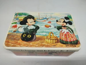 Seltene 1950er Mickey Mouse französische Keksdose - Massilly Frankreich 7,5" x 5" x 3" - Bild 1 von 8