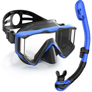 Juego de Snorkel Pano 3 Ventanas Máscara de Snorkel Adulto, Vista Amplia Panorámica, Antiniebla S... - Imagen 1 de 7
