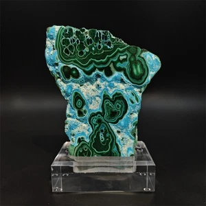 4.18LB A++ Silicio Natural Malaquita Cuarzo Cristal Muestra Mineral + Soporte - Imagen 1 de 9