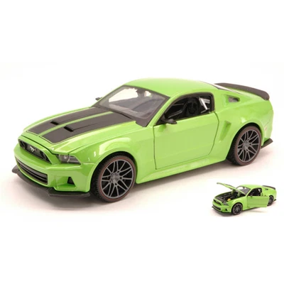 FORD MUSTANG STREET RACER 2014 GREEN/BLACK 1:24 Maisto Auto Stradali Modellino N - Immagine 1 di 3