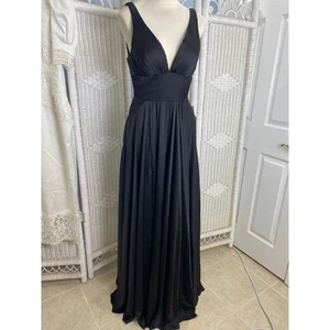Ladivine schwarz festliches Kleid Maxikleid Abend Party formell elegant fließend 10 - Bild 1 von 18