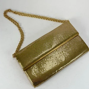 Whiting & Davis Co Bags Vintage Mesh Gold Handtasche Umschlag Clutch Metall Geldbörse  - Bild 1 von 9