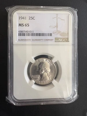 1941 P Washington Quarter NGC MS65 - Image 1 of 2