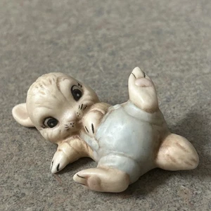 Phyllis Urilla Osterfigur Keramik Hase auf Rücken handbemalt Hase 1982 - Bild 1 von 7