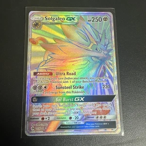Pokémon Sun & Moon TCG Solgaleo GX 155/149 Holo Secret Rainbow Rare - Picture 1 of 6