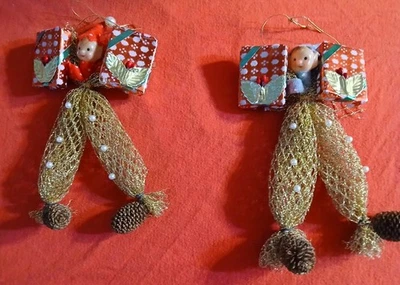 2-MCM JAPÓN PIXIE ADORNOS CUENTAS ORO COJO PIES PIÑA BRAZOS CHENILLA! Foto 1 de 4