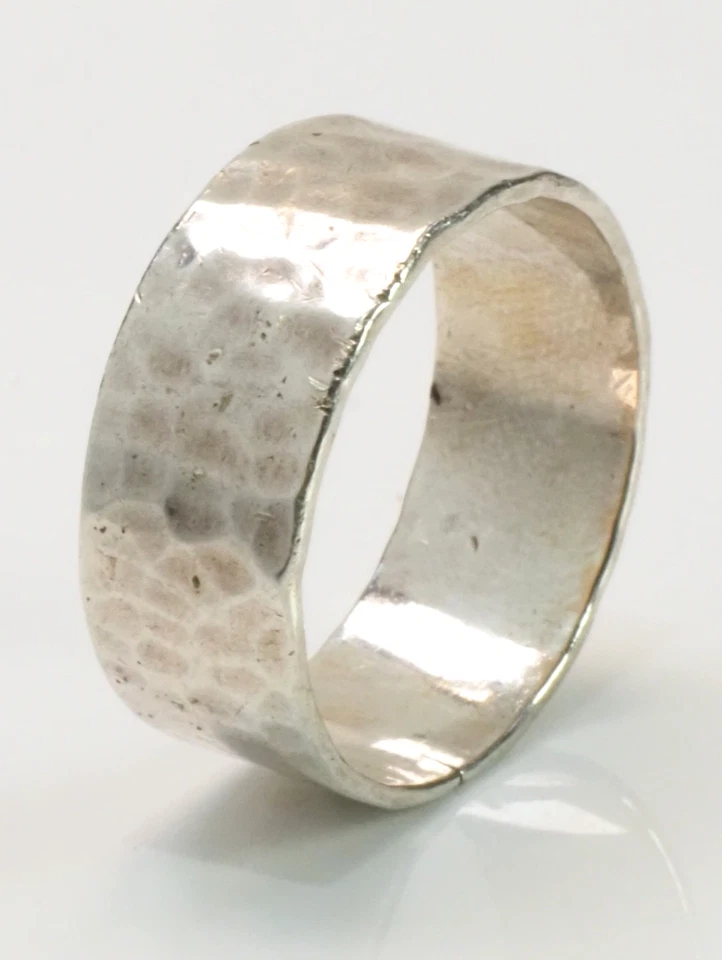 Breiter gehämmerter Bandring 925 Sterlingsilber 71 Hammerschlag Vintage; K118 - Bild 1 von 2