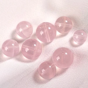 4PCS Natural Pink Crystal Gemstone Round Spacer Loose Beads 8MM 10MM 12MM - Picture 1 of 6