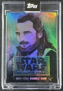 QUI-GON JINN 2022 TOPPS STAR WARS WRAPPER ART COLL #6 RAINBOW FOIL 32/99 - Picture 1 of 2