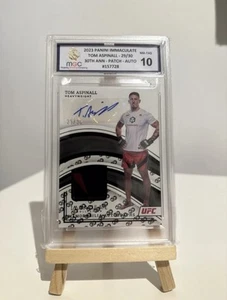 2023 Panini Immaculate UFC Tom Aspinall 29/30 30th Anniversary Worn Patch Auto - Picture 1 of 2