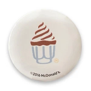 McDonald’s Pin Ice Cream Sundae White Icons 1.25” Pinback Button - Picture 1 of 4