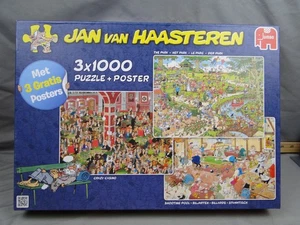 Jan van Haasteren Crazy Casino The Park Shooting Pool Comic Puzzle 3x 1000 Pcs - Picture 1 of 4