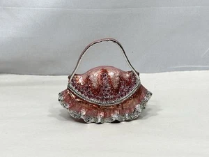 Ciel Purse Handbag Trinket Box Pink Jeweled Enameled - Picture 1 of 10