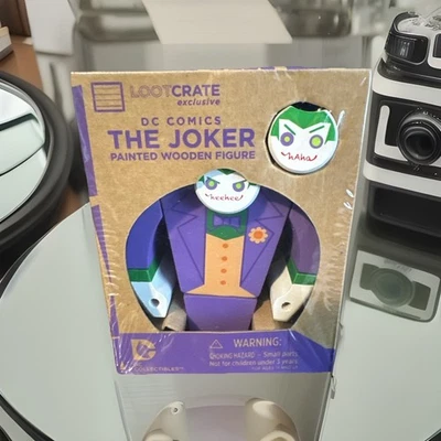 DC Comics The Joker Painted Wooden Figure Loot Crate Exclusive Batman NEW/SEALED - Image 1 of 4