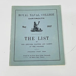 Royal Naval College Dartmouth Buch Die Liste der Offiziere, Kadetten etc. Mai 1937 - Bild 1 von 5