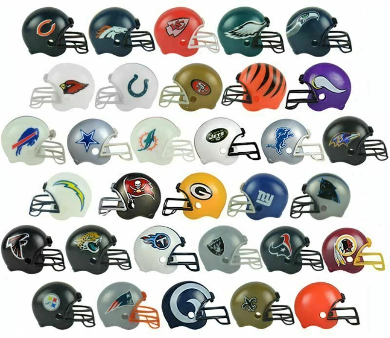 6 peças - Mini capacete tamanho bolso NFL lápis topper (ESCOLHA SEU TIME) - Imagem 1 de 1