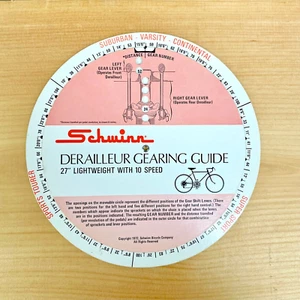 Vintage Schwinn Derailleur Gearing Guide - Picture 1 of 2
