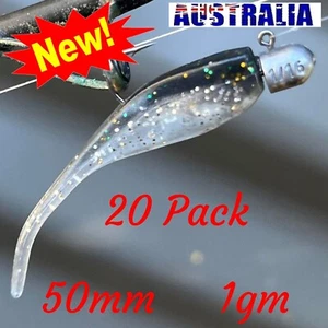 20 Soft Plastic Fishing Lures 70mm Jerk Bait FLATHEAD Bream Bass Cod Lure - Picture 1 of 2