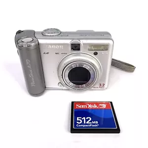Canon PowerShot A70 3.2MP Compact Digital Camera Digicam Silver Tested* - Picture 1 of 11