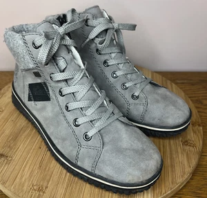 Rieker Cordula 30 Mid Top Sneaker Gray Booties Shoe Womens EUR 39/8.5 - Picture 1 of 13