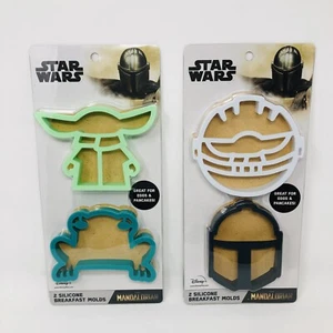 Star Wars Mandalorian MOLDES DE SILICONA 2 juegos de 2 huevos para panqueques de desayuno Grogu - Imagen 1 de 7