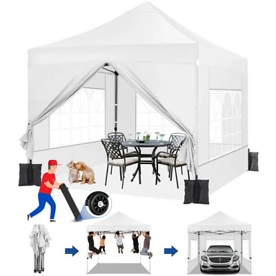 COBIZI Gazebo Piatto 3mx3m Tenda per Feste da Esterno Gazebo da Giardino con 4 Parti Laterali DE - Immagine 1 di 3