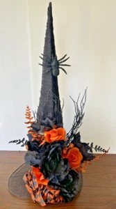 NEW! Martha Stewart Black & Orange 27" TALL Witch Hat Spider Tabletop Decoration - Picture 1 of 15